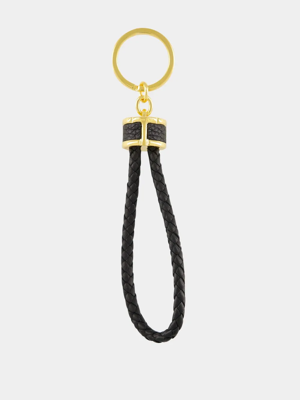 Black Keyring T Loop Soft Grain Leather sold by Fashion Clinic product image thumbnail 2