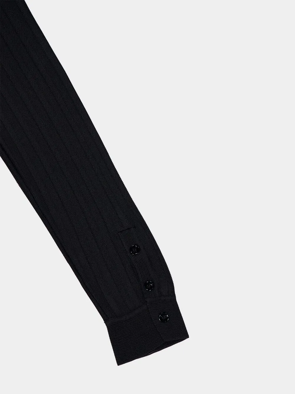 Black Long-Sleeve Knit Shirt sold by Fashion Clinic product image thumbnail 4