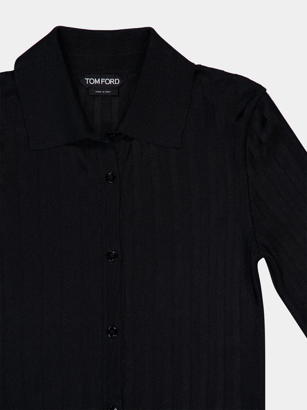 Black Long-Sleeve Knit Shirt sold by Fashion Clinic product image thumbnail 3