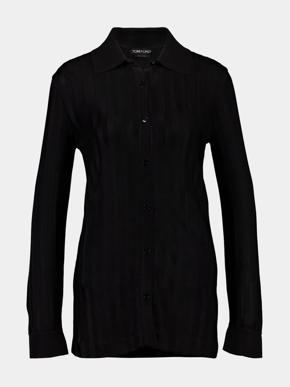 Black Long-Sleeve Knit Shirt sold by Fashion Clinic
