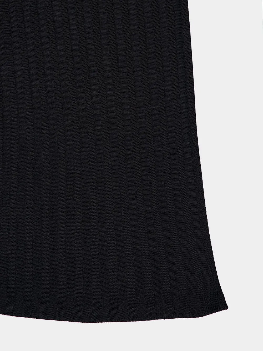Black Flared Knit Trousers in Herringbone Viscose sold by Fashion Clinic product image thumbnail 4