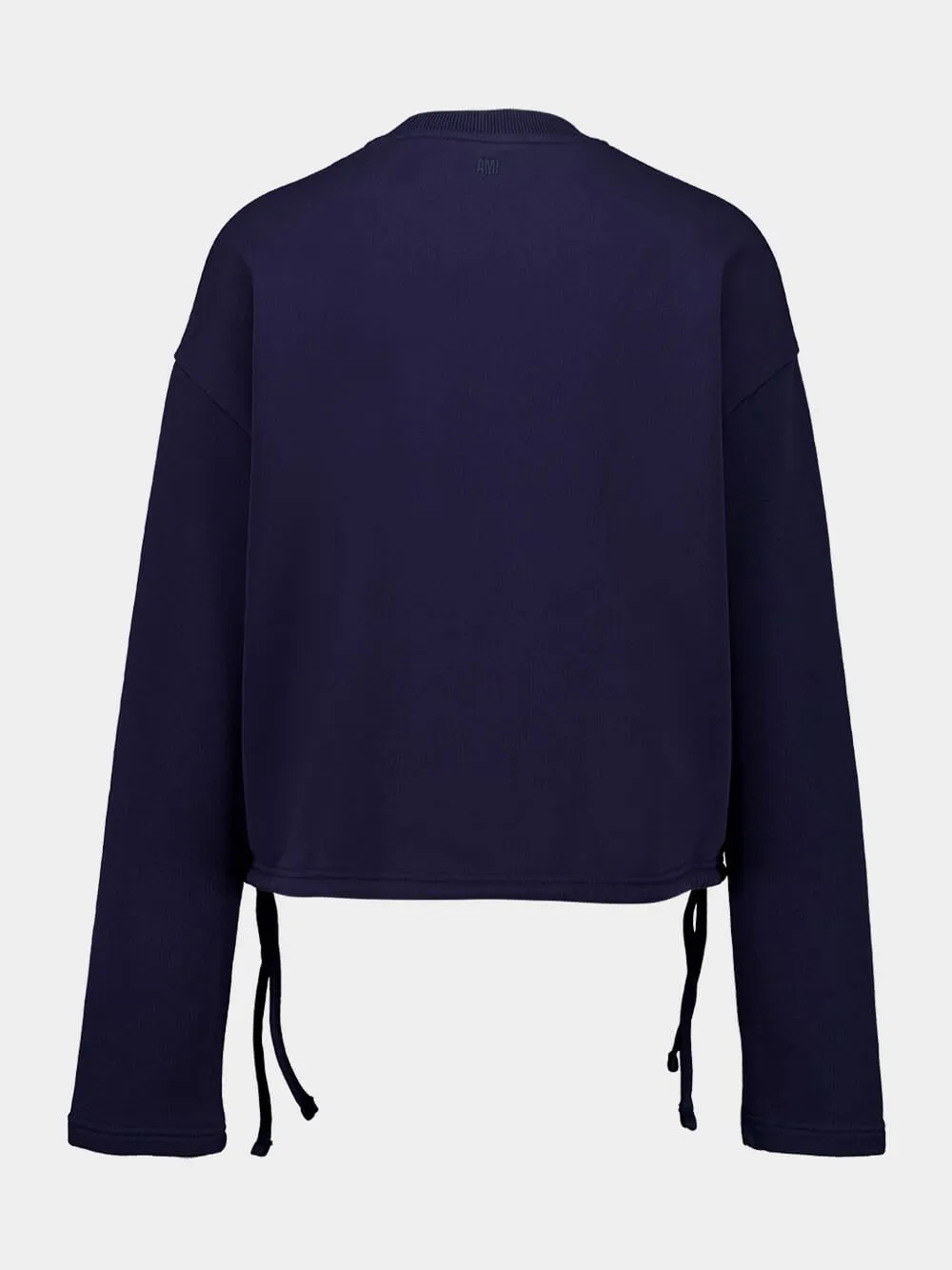 Navy Cotton Cropped Sweatshirt sold by Fashion Clinic product image thumbnail 3