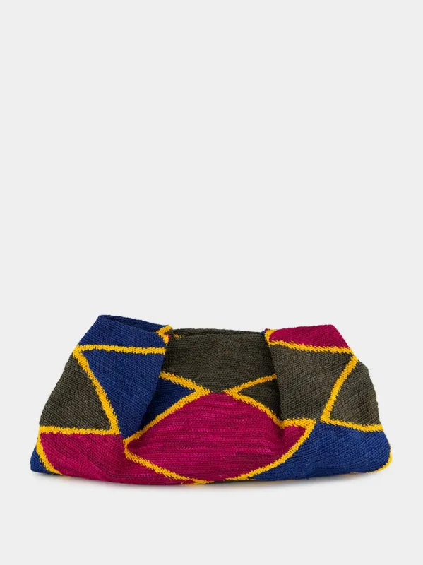 Multicolour Rhombus Sisal Maxi Pouch sold by Fashion Clinic