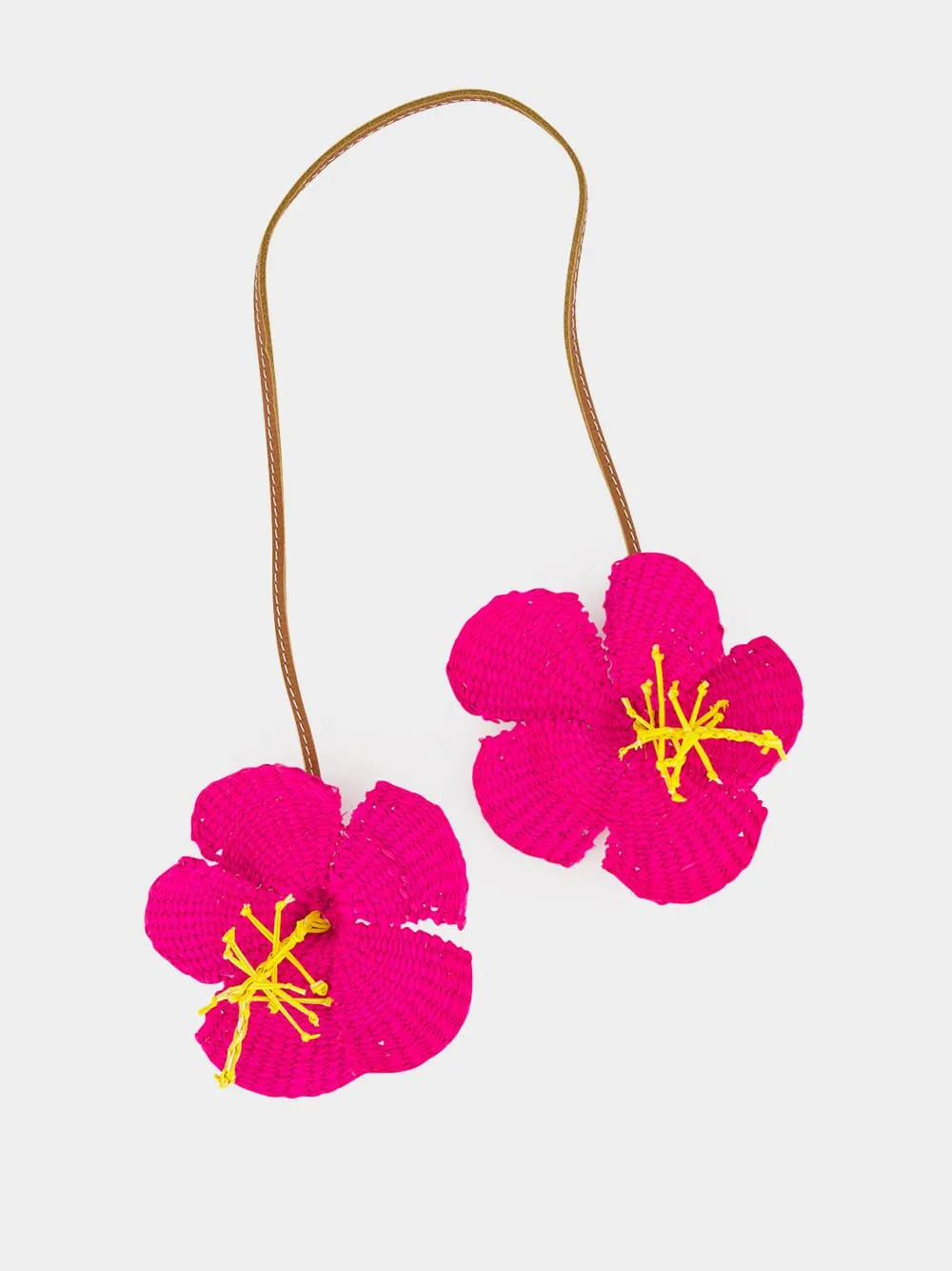 Bag Charm Hibiscus in Fuchsia Pink sold by Fashion Clinic