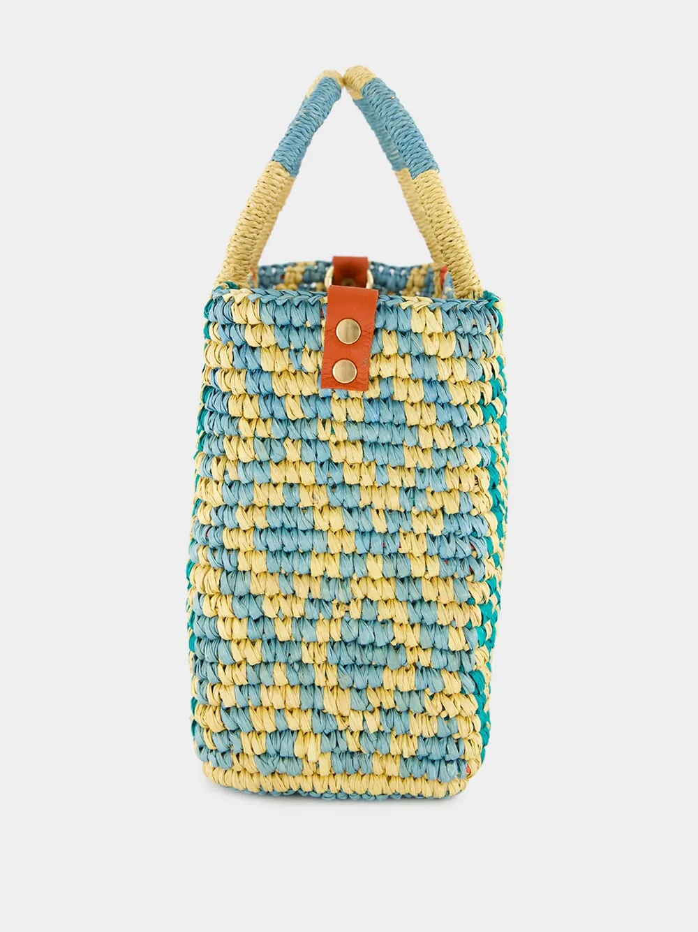 Canasta Patterned Medium Handbag with Leather Strap sold by Fashion Clinic product image thumbnail 4