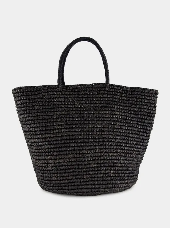 Black Straw Maxi Tote sold by Fashion Clinic