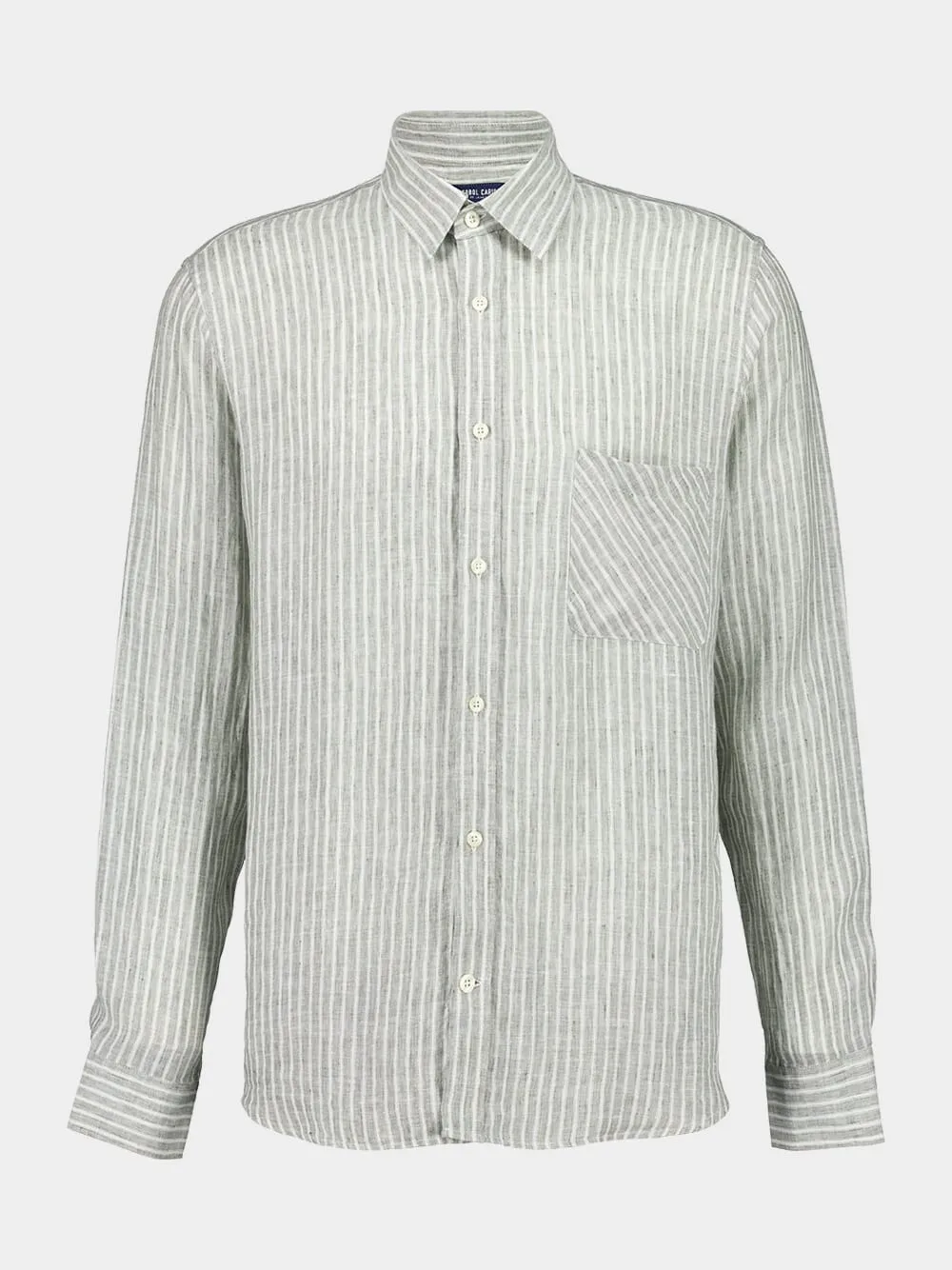 Dark Olive Telles Linen Shirt sold by Fashion Clinic