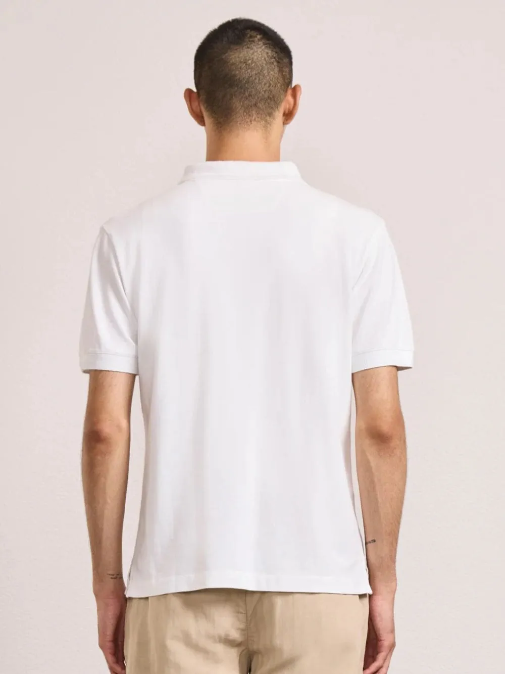 White Horacio Cotton Polo Shirt sold by Fashion Clinic product image thumbnail 4