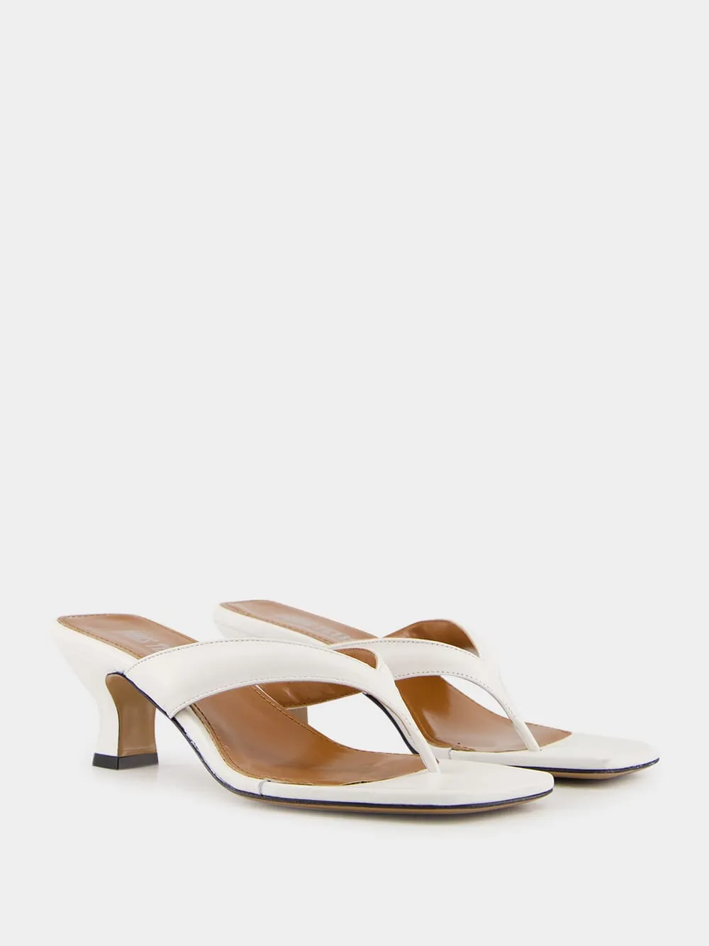 White Portofino Leather Mules sold by Fashion Clinic product image thumbnail 3