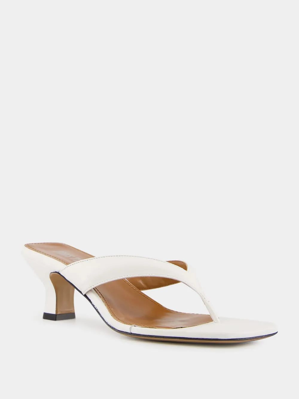 White Portofino Leather Mules sold by Fashion Clinic product image thumbnail 2