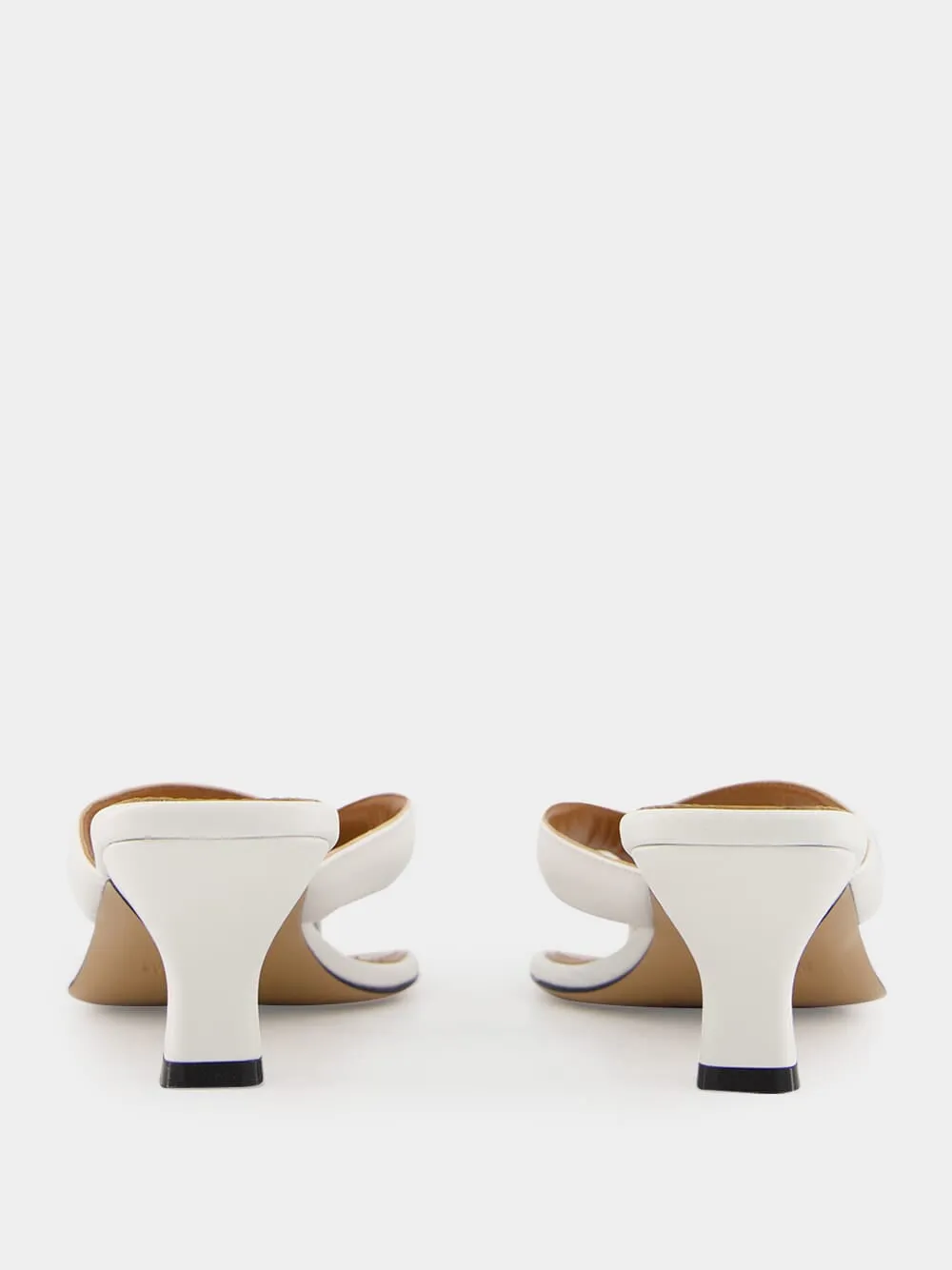 White Portofino Leather Mules sold by Fashion Clinic product image thumbnail 5
