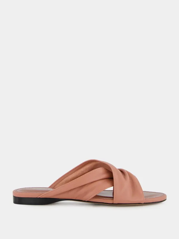 Texas Rose Flat Sandals in Nappa Leather sold by Fashion Clinic
