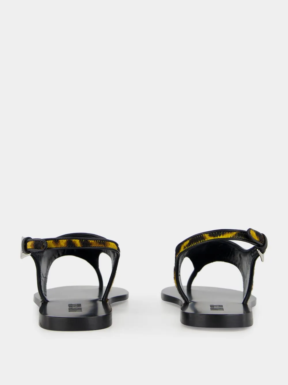 Amalfi Flat Sandals in Mustard Leopard Print sold by Fashion Clinic product image thumbnail 5