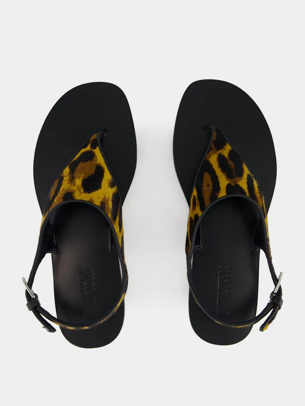 Amalfi Flat Sandals in Mustard Leopard Print sold by Fashion Clinic product image thumbnail 4