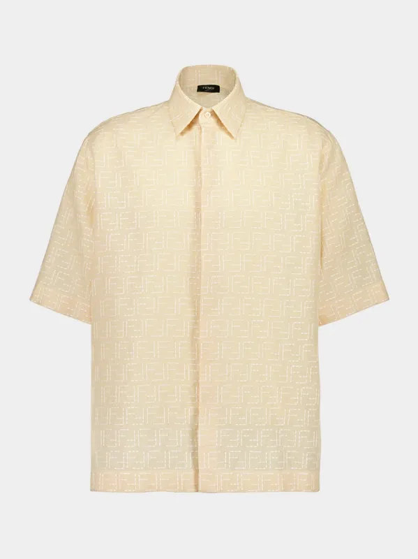 Yellow Linen FF Jacquard Shirt sold by Fashion Clinic