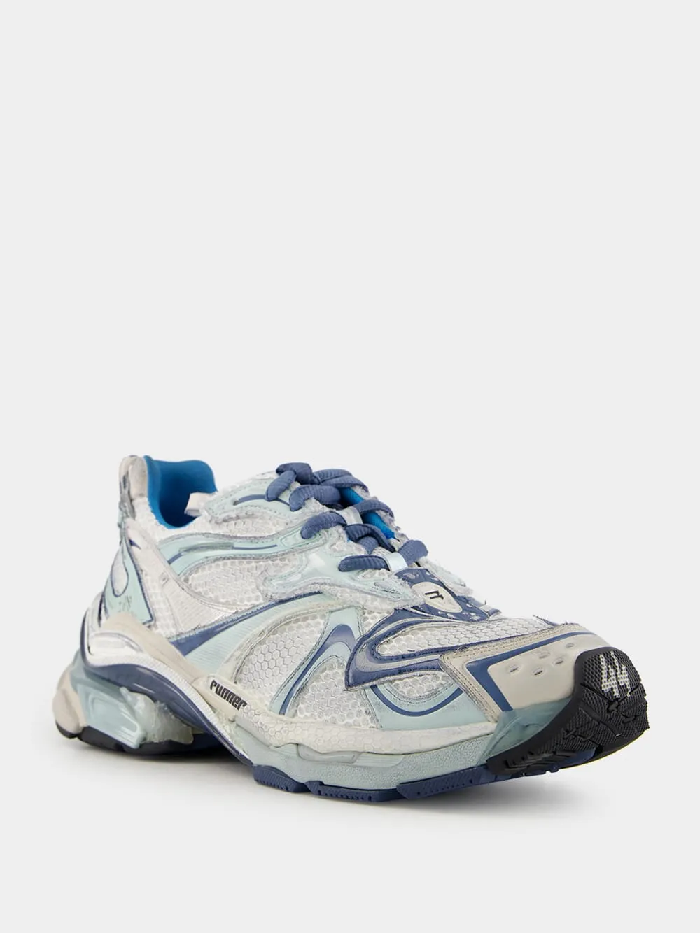 White, Blue & Beige Runner 2.0 Sneakers sold by Fashion Clinic product image thumbnail 2