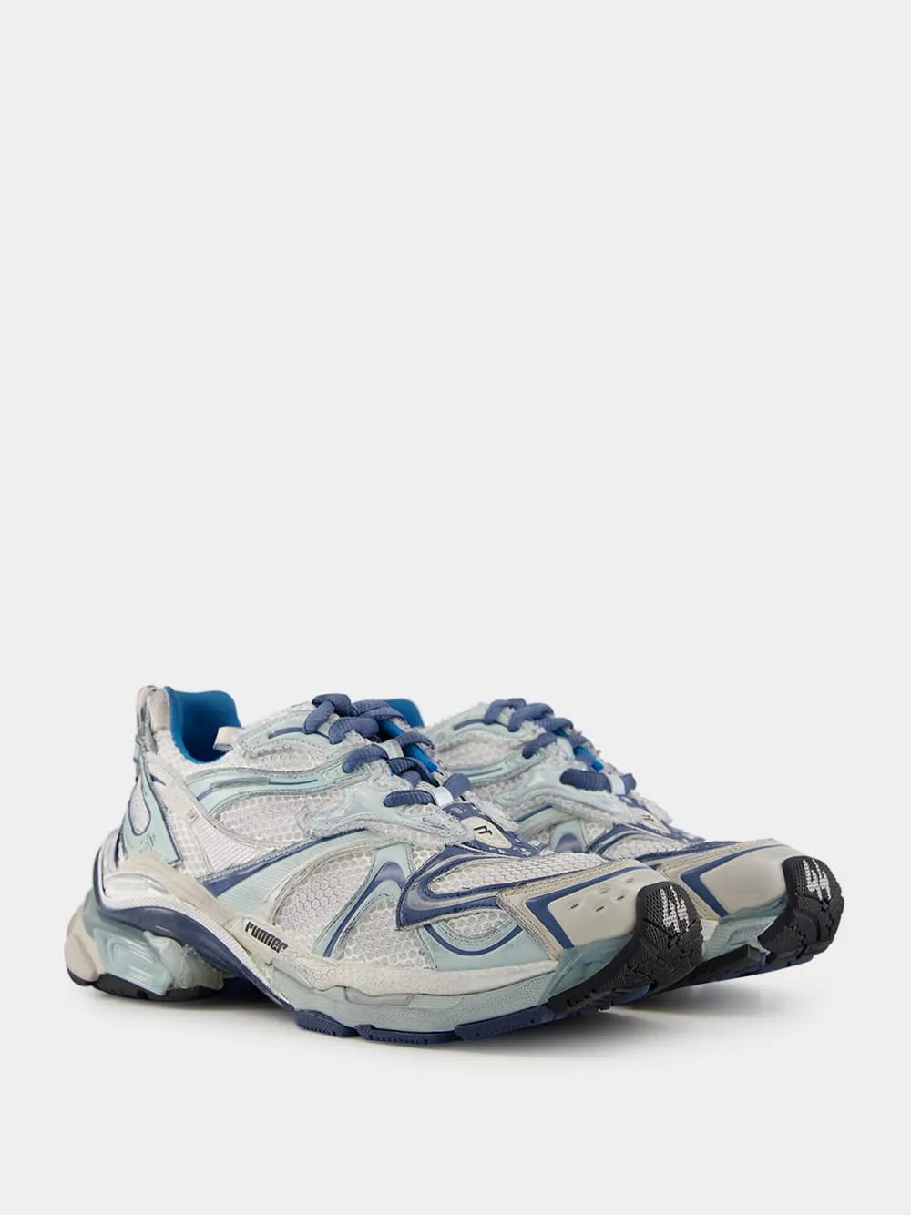 White, Blue & Beige Runner 2.0 Sneakers sold by Fashion Clinic product image thumbnail 3