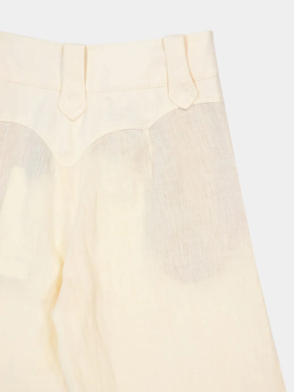 Ecru Passage Poise Wide-Leg Linen Pants sold by Fashion Clinic product image thumbnail 4