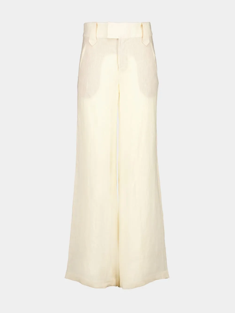 Ecru Passage Poise Wide-Leg Linen Pants sold by Fashion Clinic