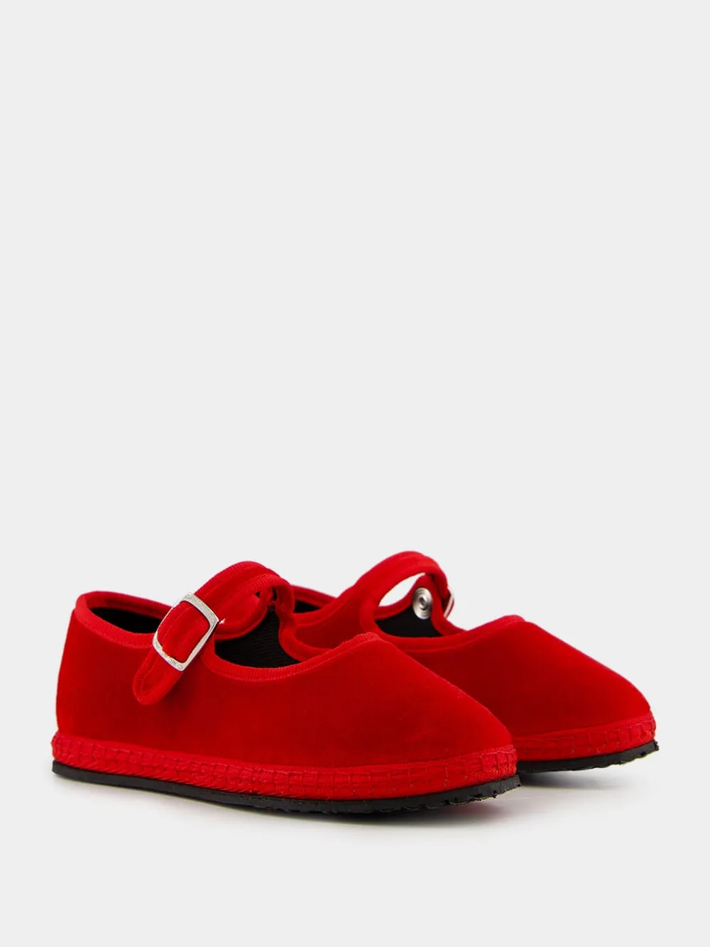 Mary Jane Bambino in Red Refosco Velvet sold by Fashion Clinic product image thumbnail 2