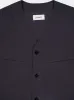 Charcoal Collarless Cotton Twill Overshirt sold by Fashion Clinic