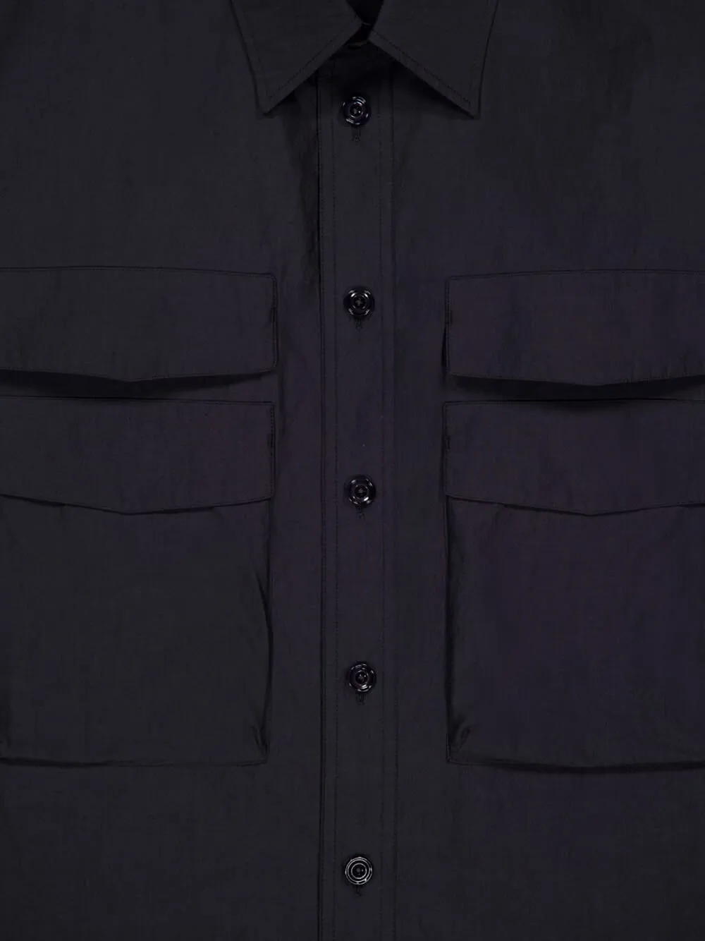 Charcoal Utility Cotton Crepe Shirt sold by Fashion Clinic product image thumbnail 3