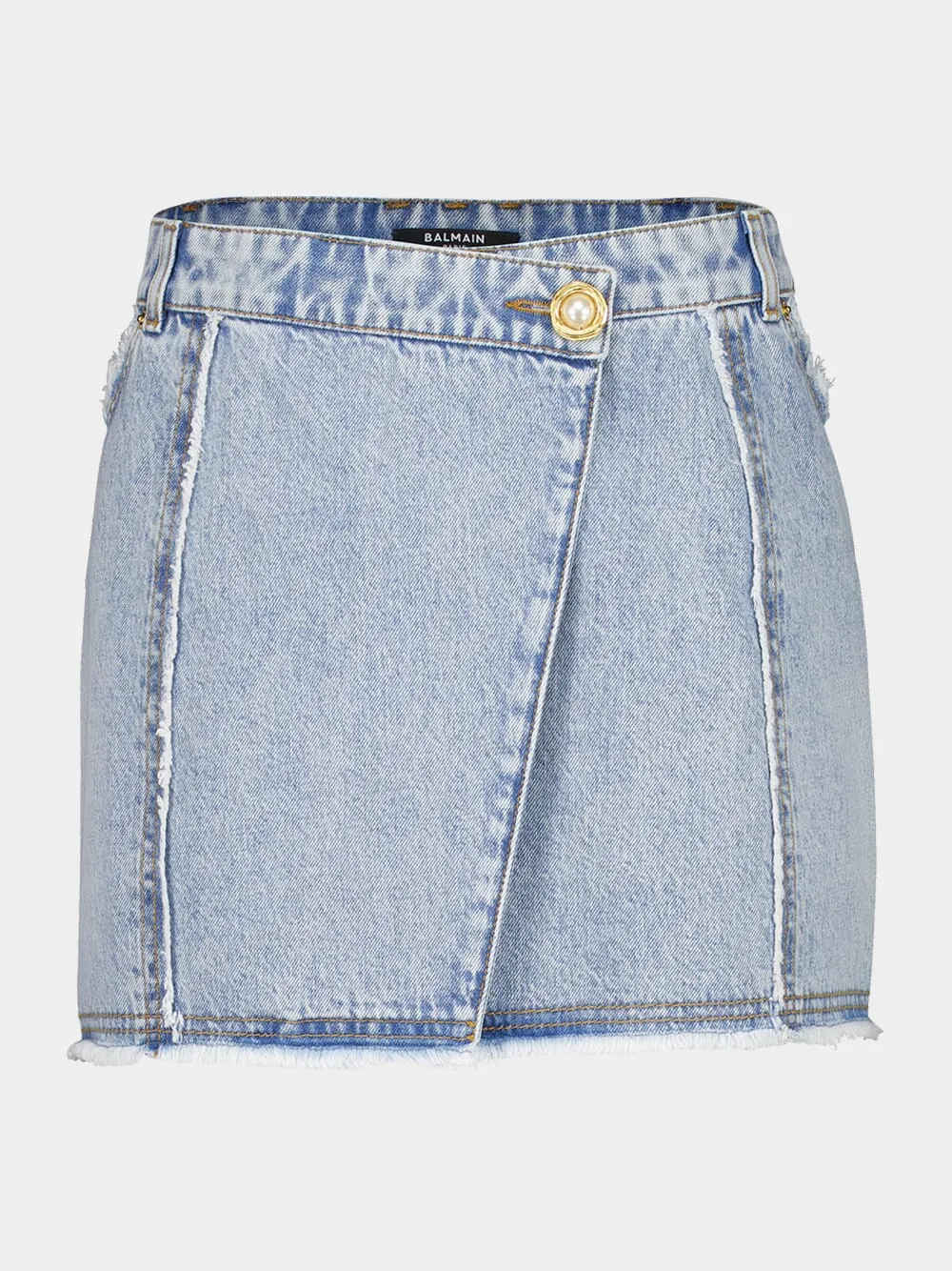 Blue Asymmetric Denim Skirt sold by Fashion Clinic