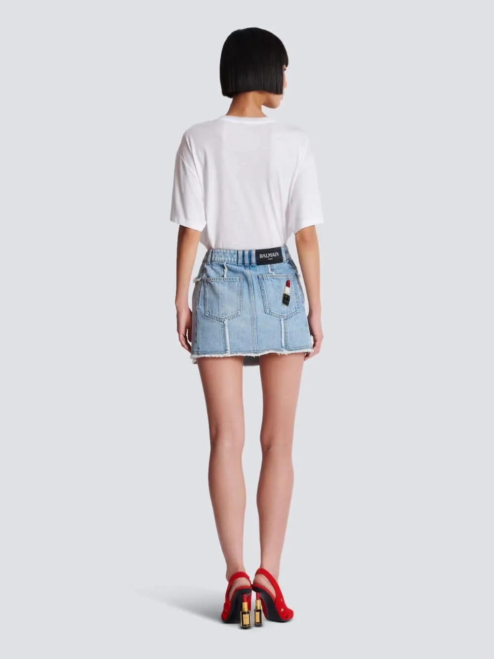 Blue Asymmetric Denim Skirt sold by Fashion Clinic product image thumbnail 4