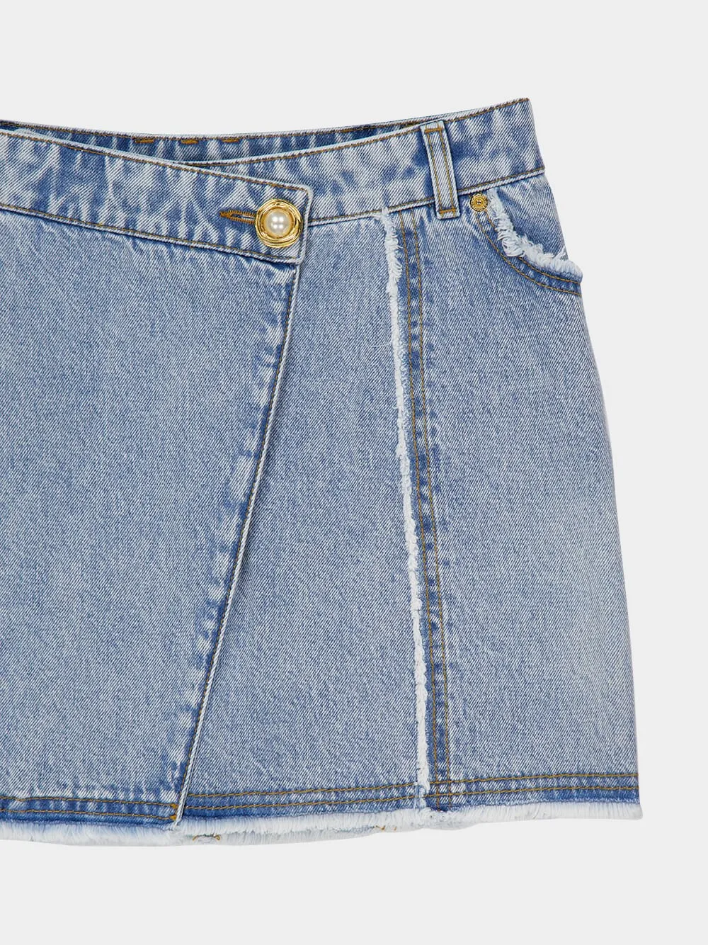 Blue Asymmetric Denim Skirt sold by Fashion Clinic product image thumbnail 5