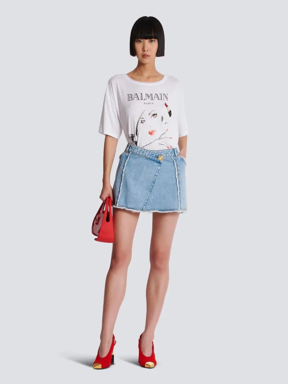 Blue Asymmetric Denim Skirt sold by Fashion Clinic product image thumbnail 2
