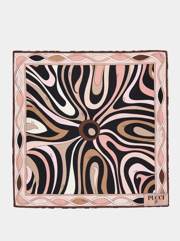 Onde and Pesci Print Silk Twill Foulard sold by Fashion Clinic