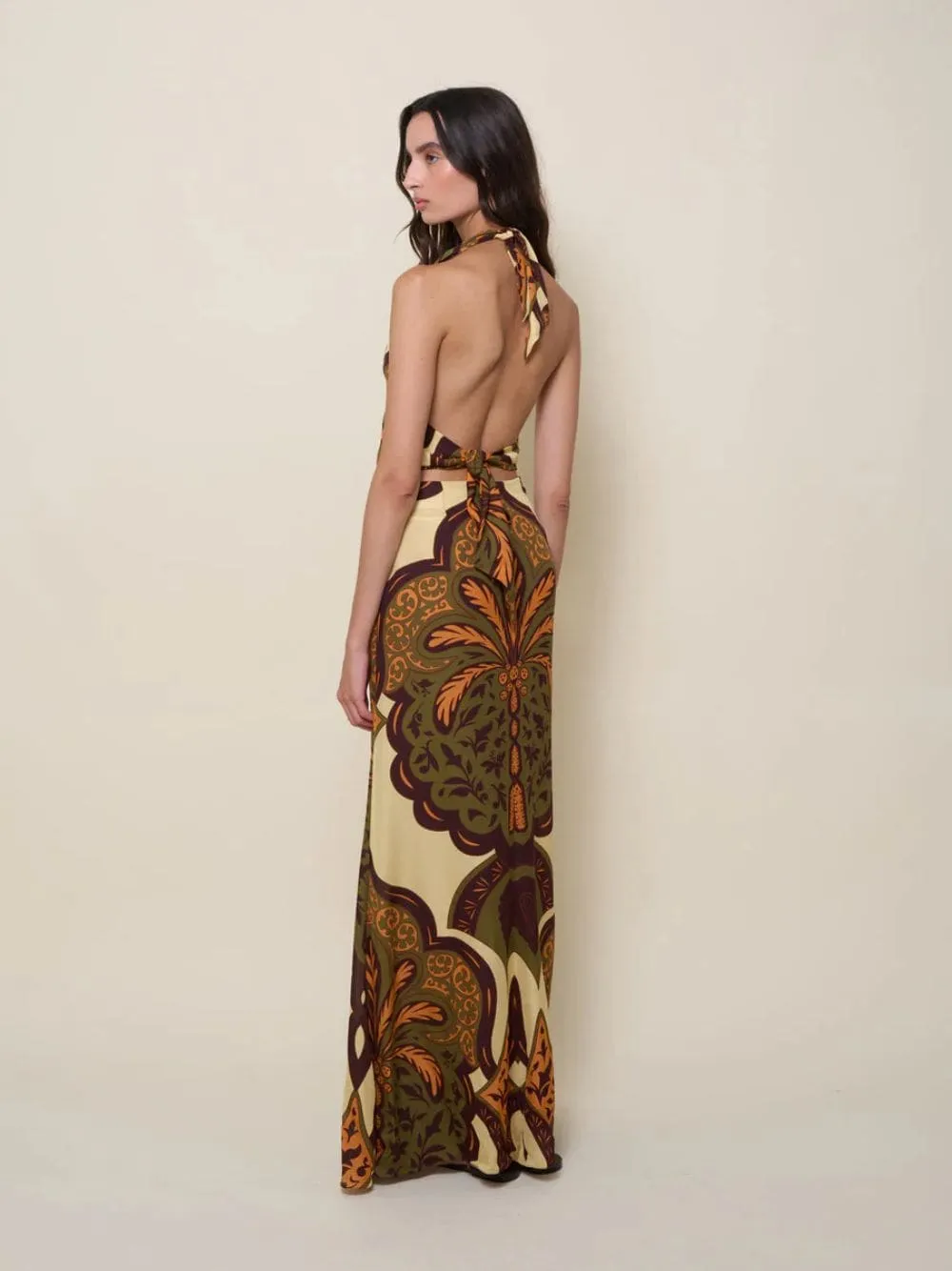 Finding Peace Silk Halter Maxi Dress sold by Fashion Clinic product image thumbnail 3