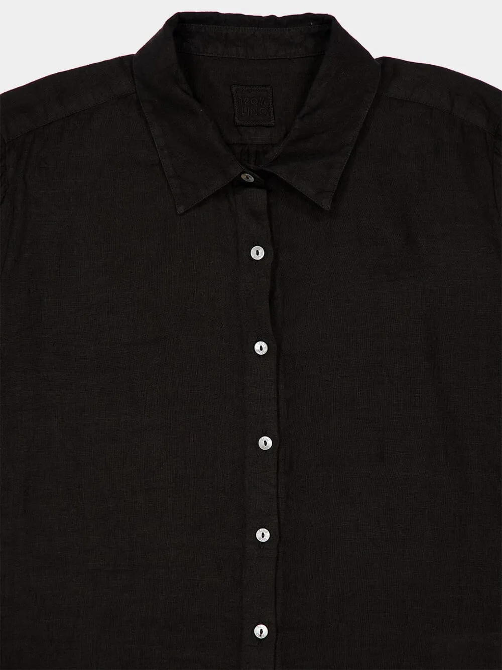 Black Long Sleeve Linen Shirt sold by Fashion Clinic product image thumbnail 3