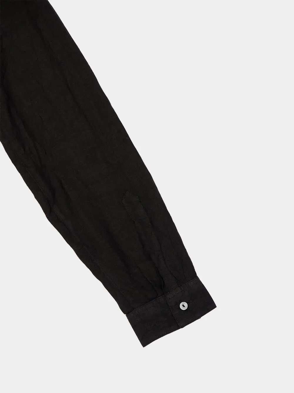 Black Long Sleeve Linen Shirt sold by Fashion Clinic product image thumbnail 4