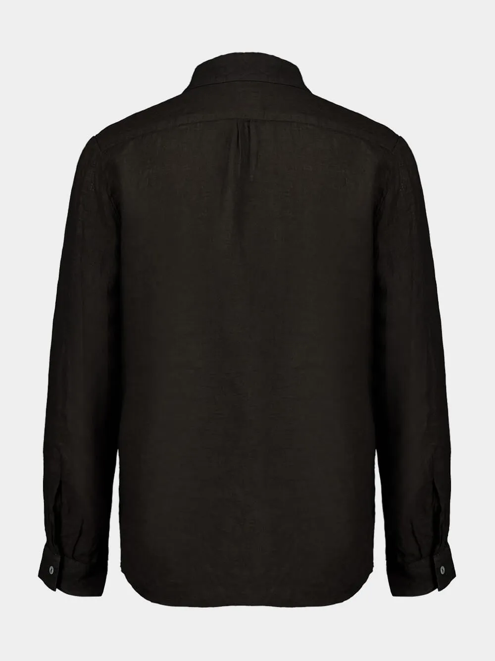 Black Long Sleeve Linen Shirt sold by Fashion Clinic product image thumbnail 2
