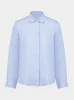 Aquatic Solid Long Sleeve Linen Shirt sold by Fashion Clinic