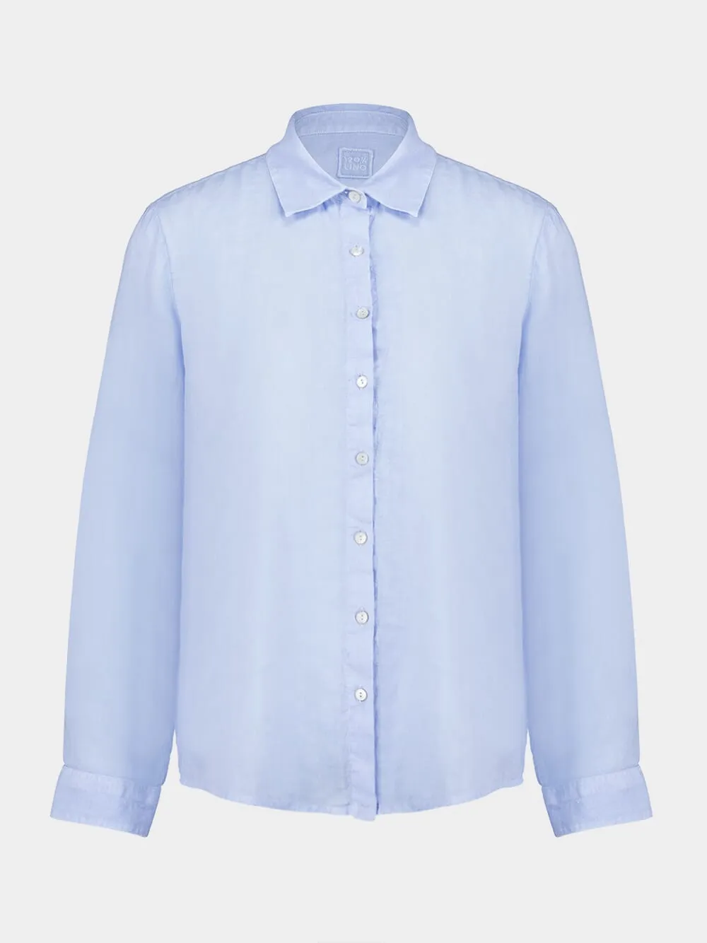 Aquatic Solid Long Sleeve Linen Shirt sold by Fashion Clinic