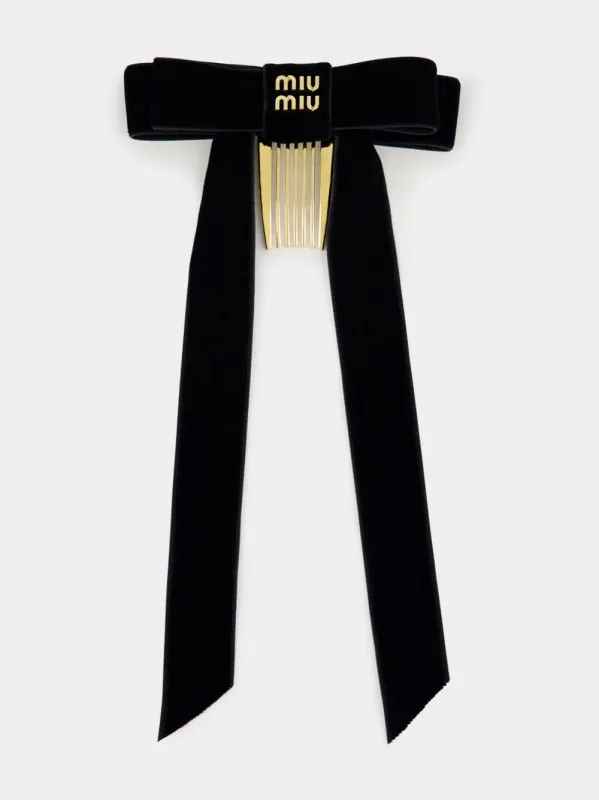 Black Velvet Bow Hair Clip sold by Fashion Clinic