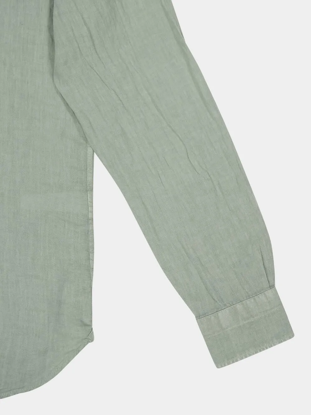 Mint Green Garment-Dyed Linen Shirt sold by Fashion Clinic product image thumbnail 4