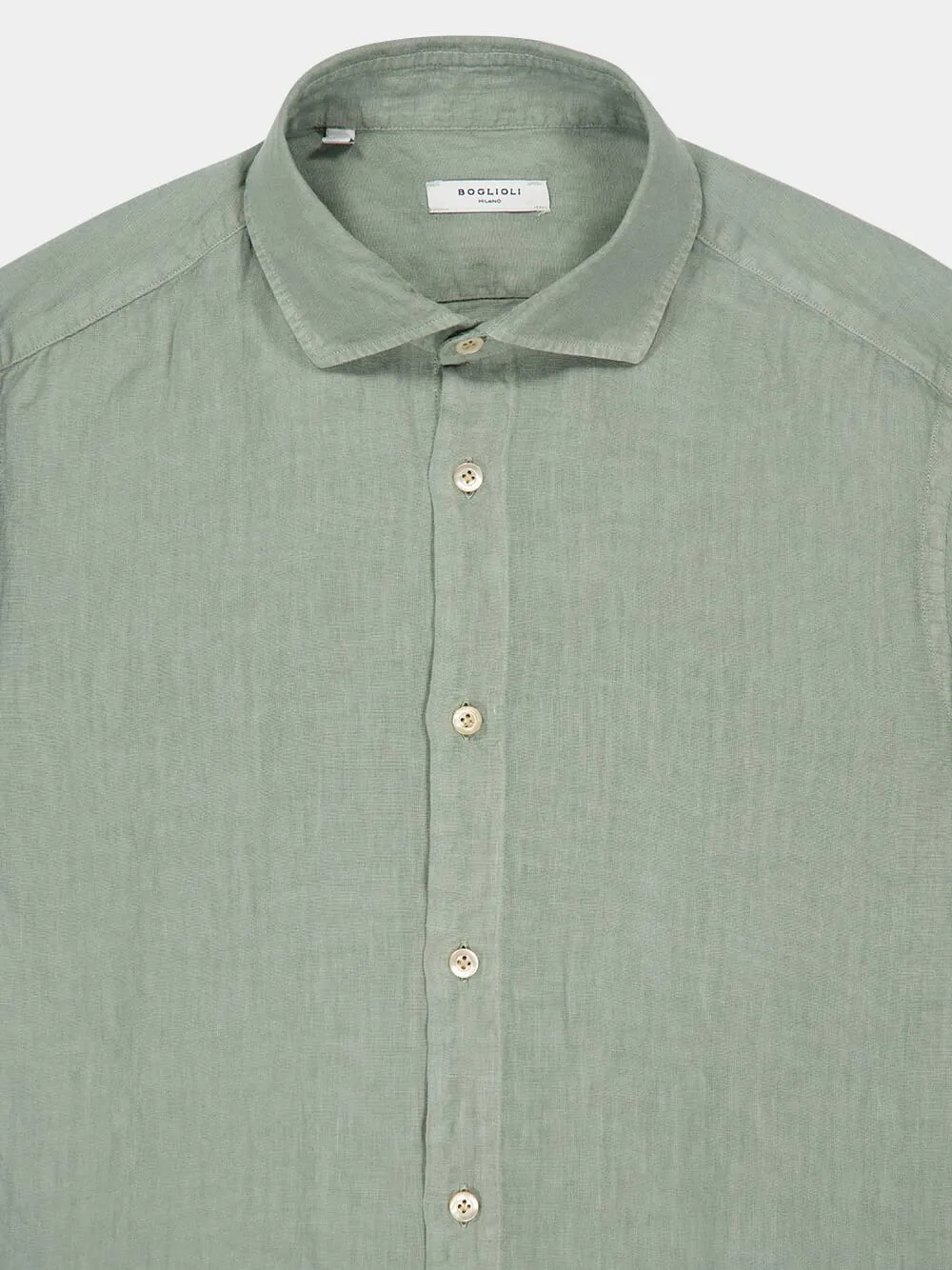 Mint Green Garment-Dyed Linen Shirt sold by Fashion Clinic product image thumbnail 3