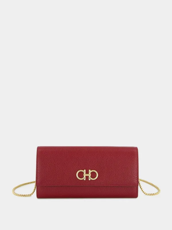 Red Gancini Wallet with Chain sold by Fashion Clinic