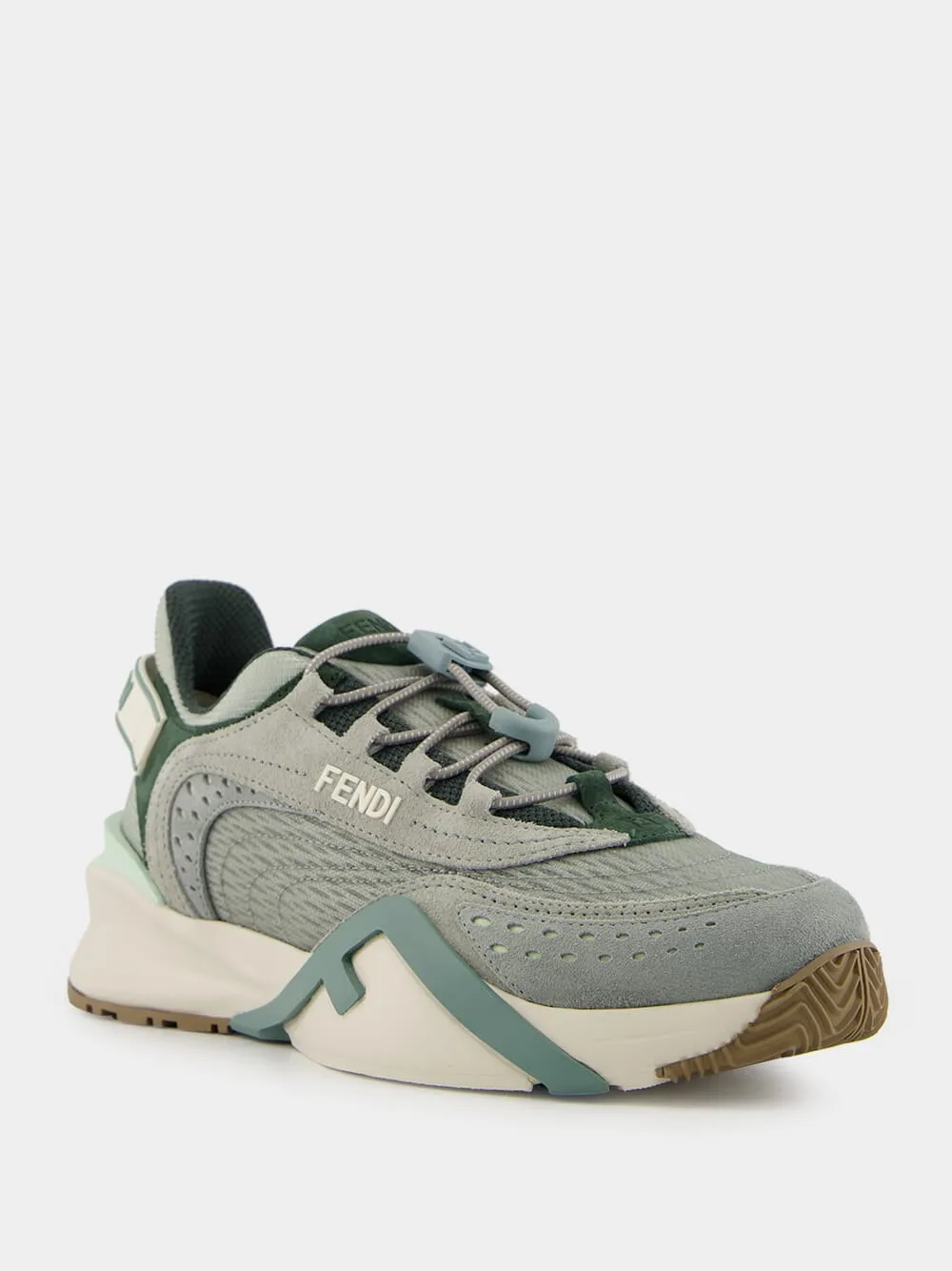 Matcha Mesh & Suede Flow Low-Top Sneakers sold by Fashion Clinic product image thumbnail 2