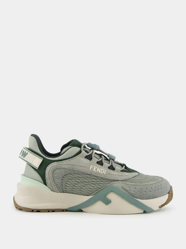 Matcha Mesh & Suede Flow Low-Top Sneakers sold by Fashion Clinic