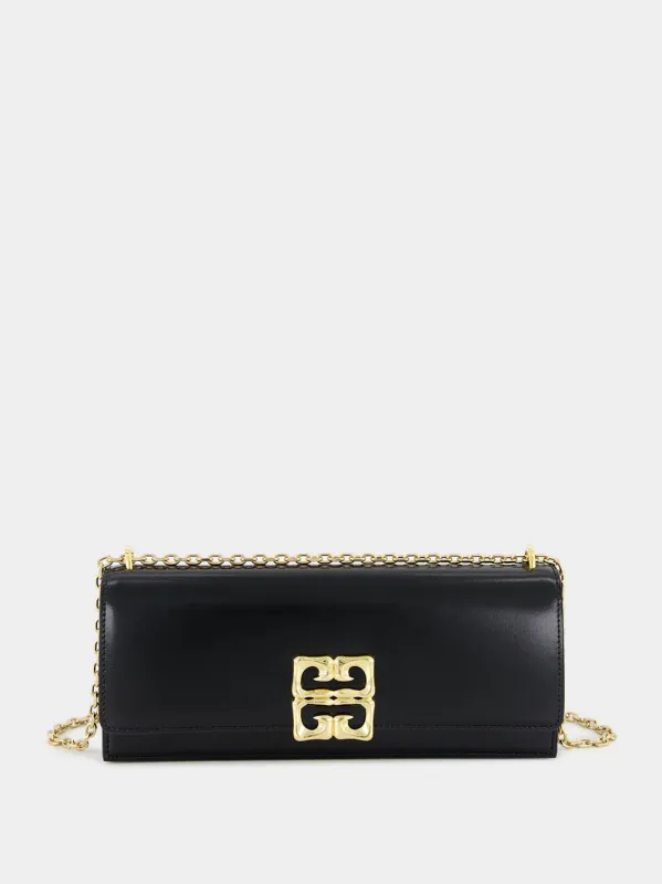 Black 4G Liquid Box Leather Clutch sold by Fashion Clinic