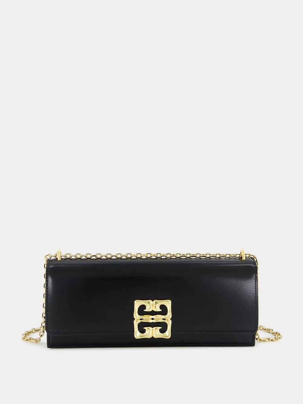 Black 4G Liquid Box Leather Clutch sold by Fashion Clinic