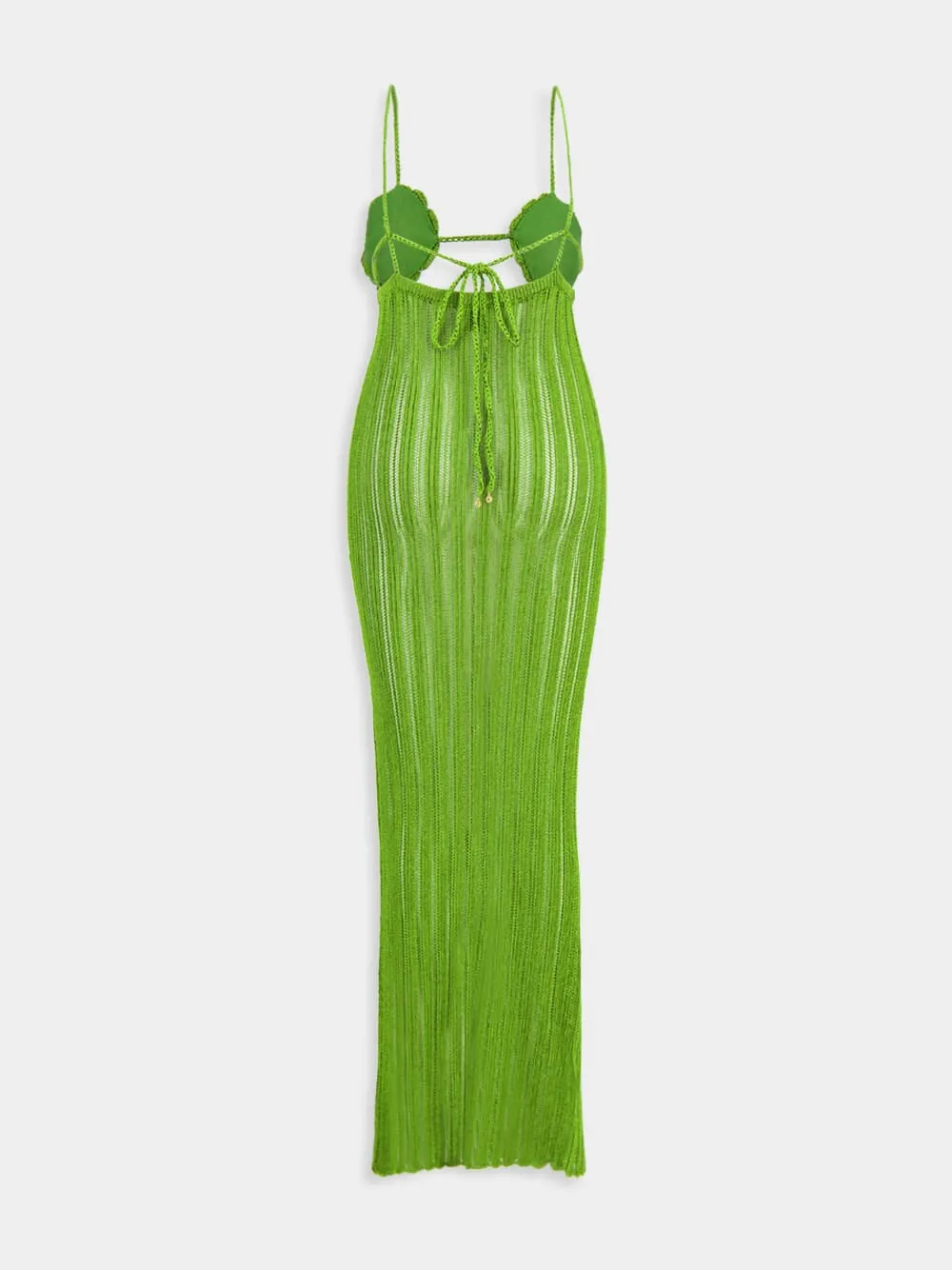 Green Dress Maxi with Straps Crochet Rose sold by Fashion Clinic product image thumbnail 2