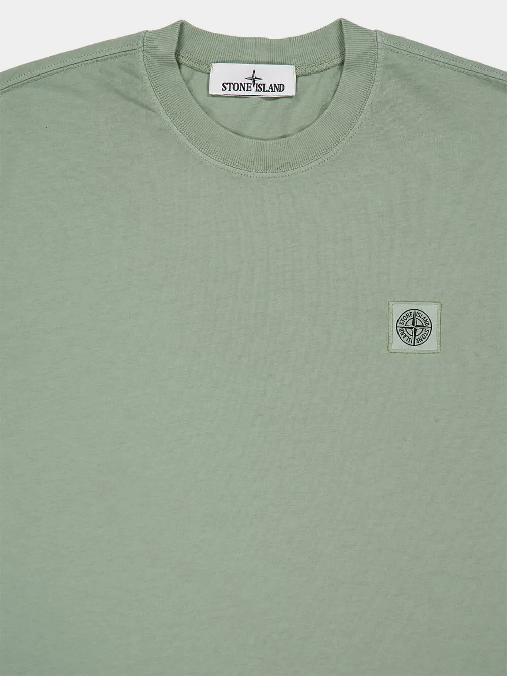 Sage Green Combed Organic Cotton Jersey T-Shirt sold by Fashion Clinic product image thumbnail 3