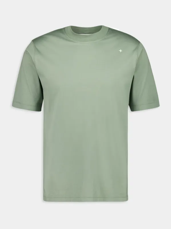 Musk Green Mercerized Cotton Jersey T-Shirt sold by Fashion Clinic