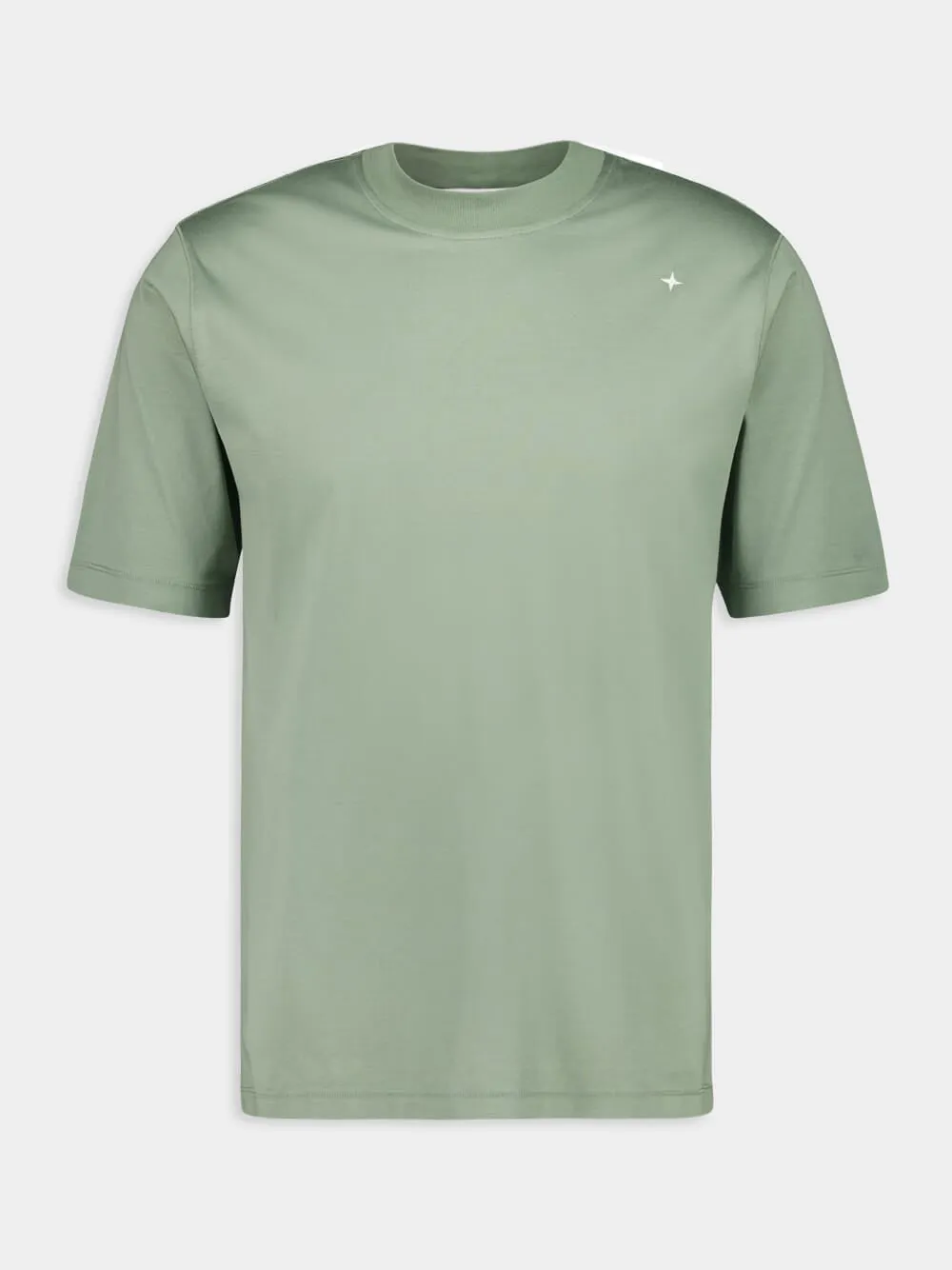 Musk Green Mercerized Cotton Jersey T-Shirt sold by Fashion Clinic