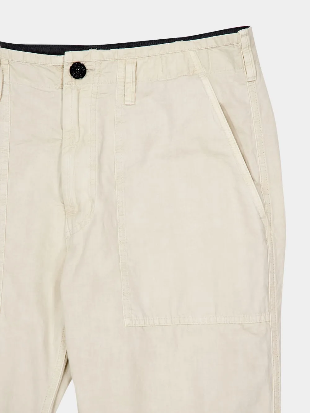Sand Beige 'Old' Effect Fatigue Trousers sold by Fashion Clinic product image thumbnail 5